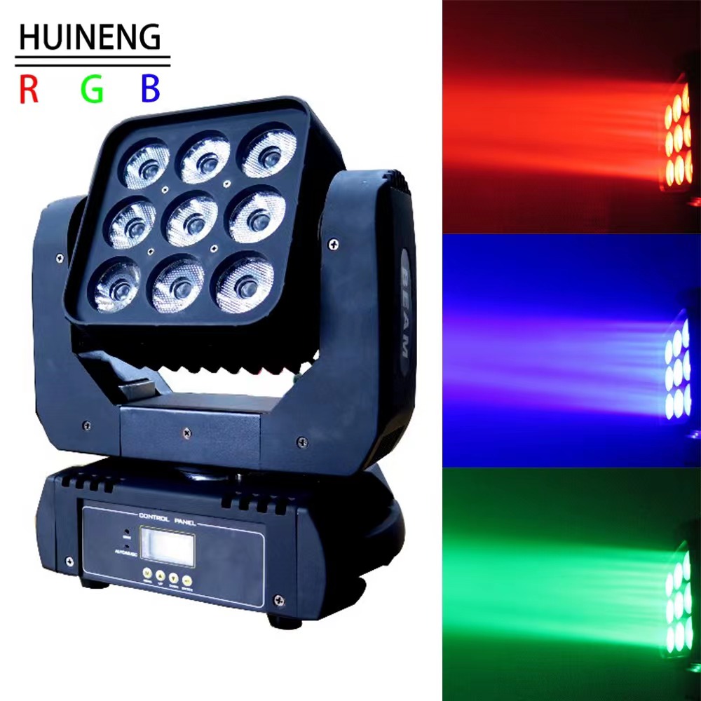 9pcs LED Moving Head Matrix Light